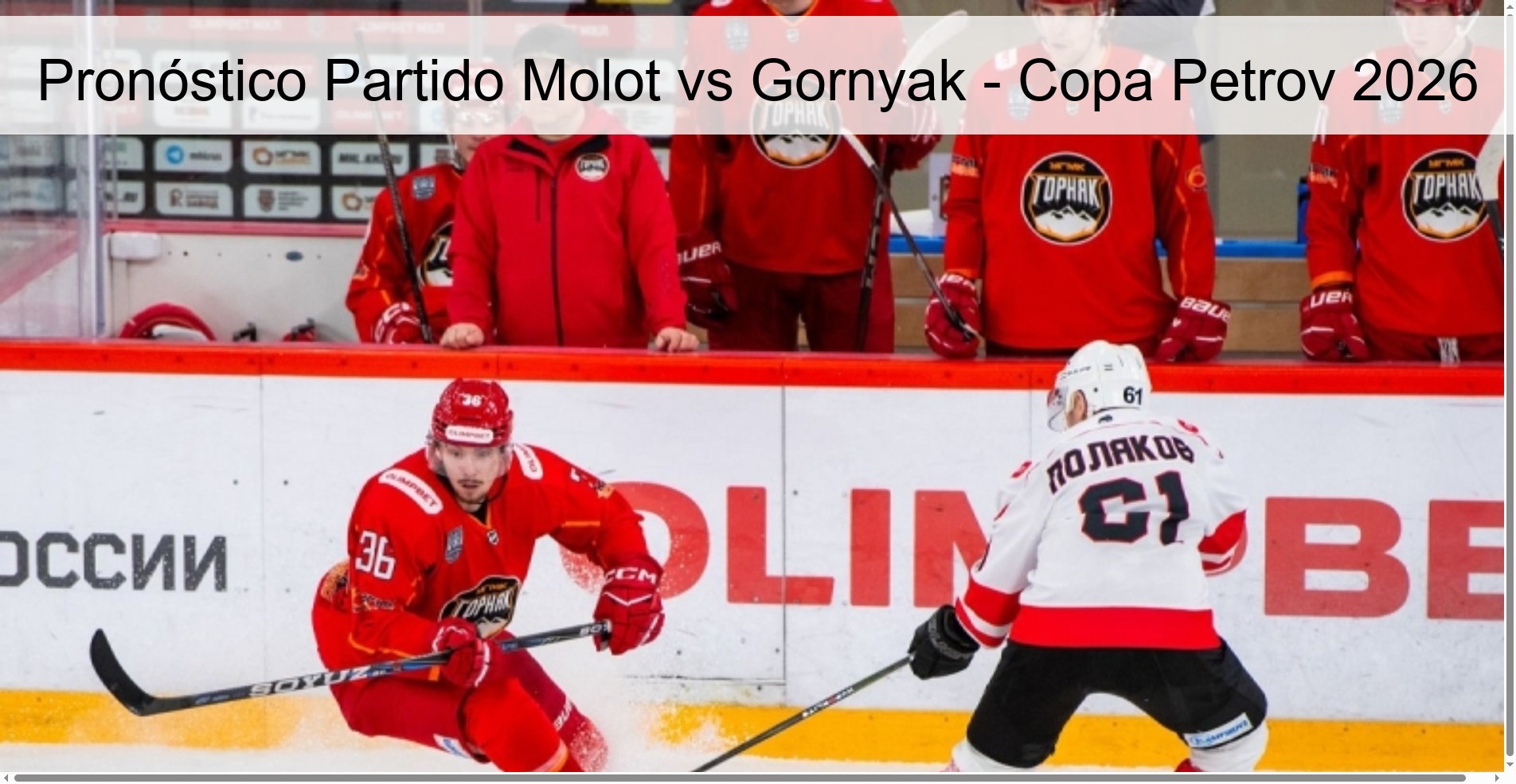 Pronóstico Partido Molot vs Gornyak - Copa Petrov 2026