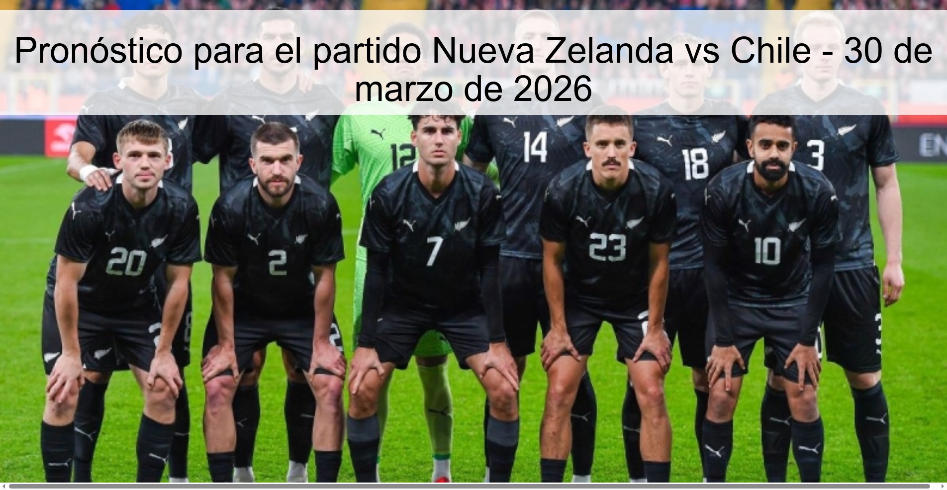 Pronóstico para el partido Nueva Zelanda vs Chile - 30 de marzo de 2026