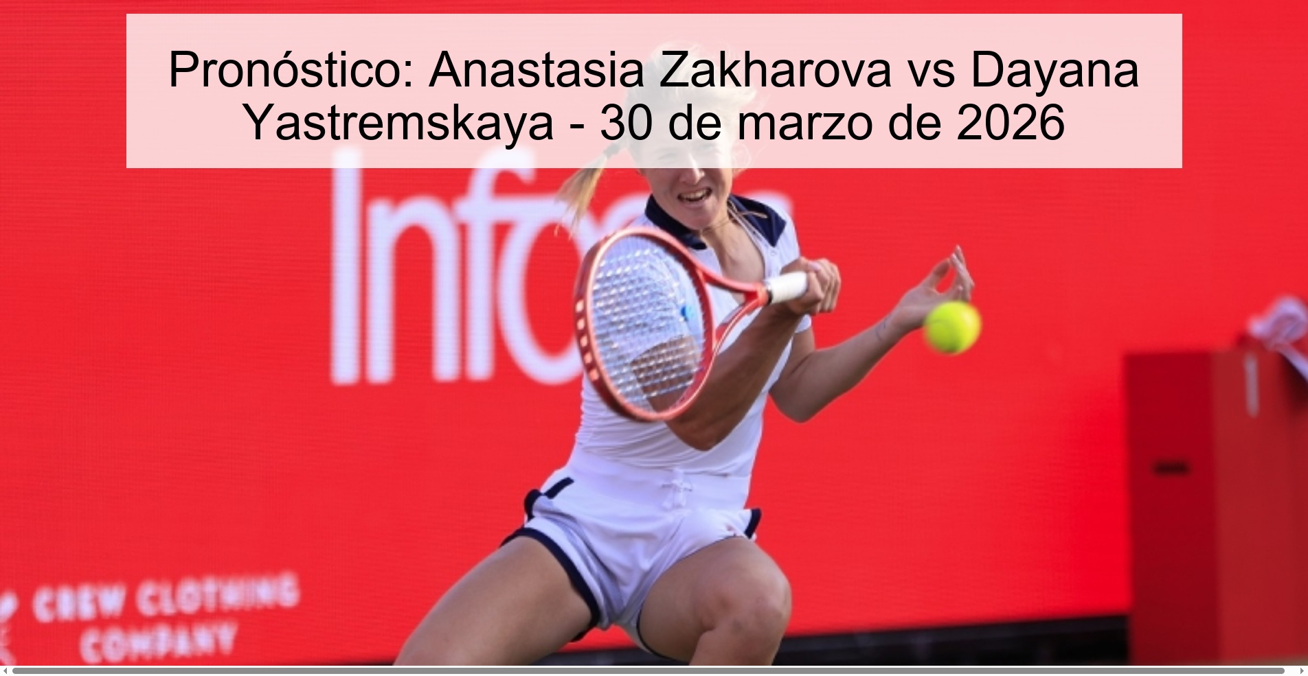Prediction: Anastasia Zakharova vs Dayana Yastremskaya – March 30, 2026