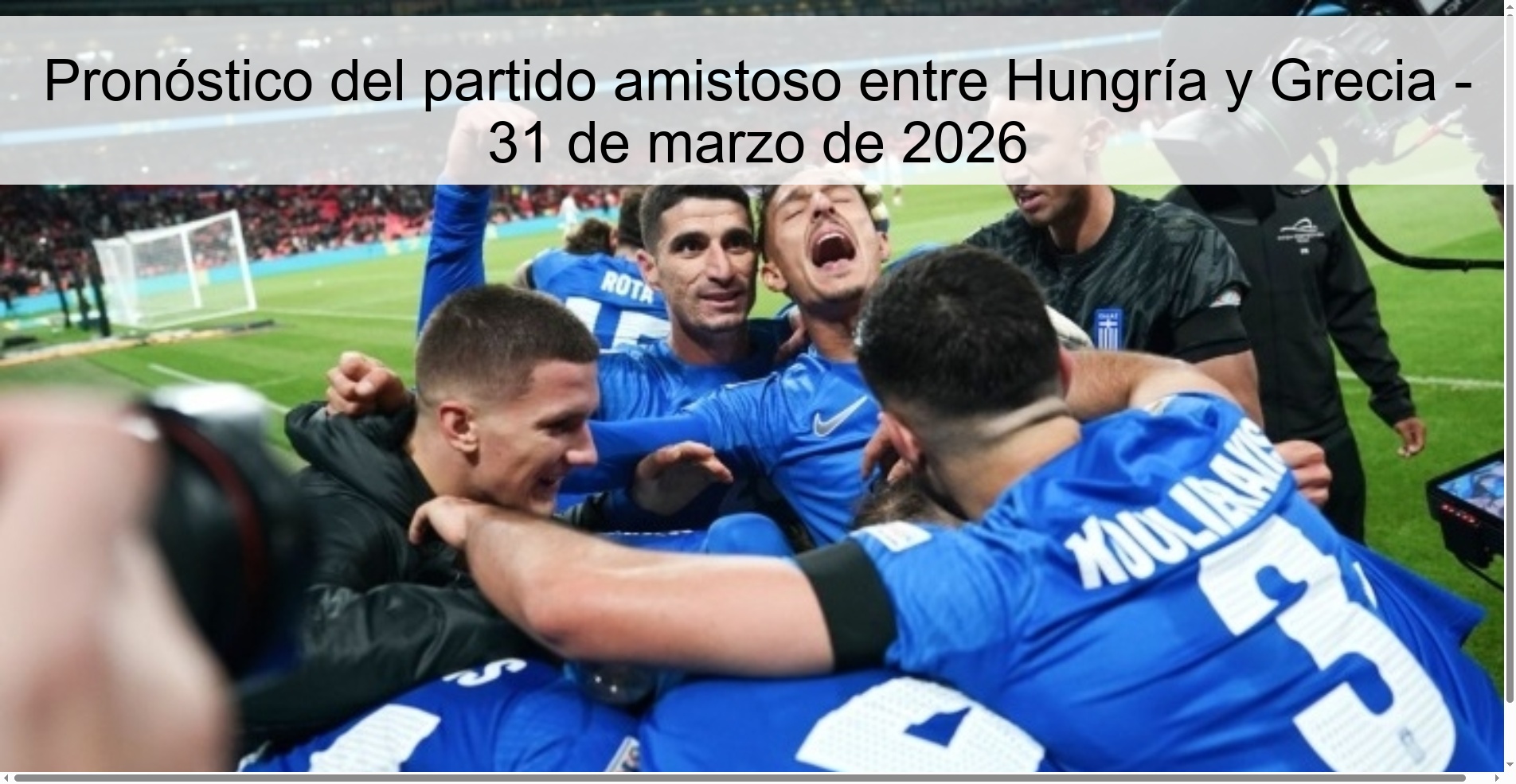 Pronóstico del partido amistoso entre Hungría y Grecia - 31 de marzo de 2026