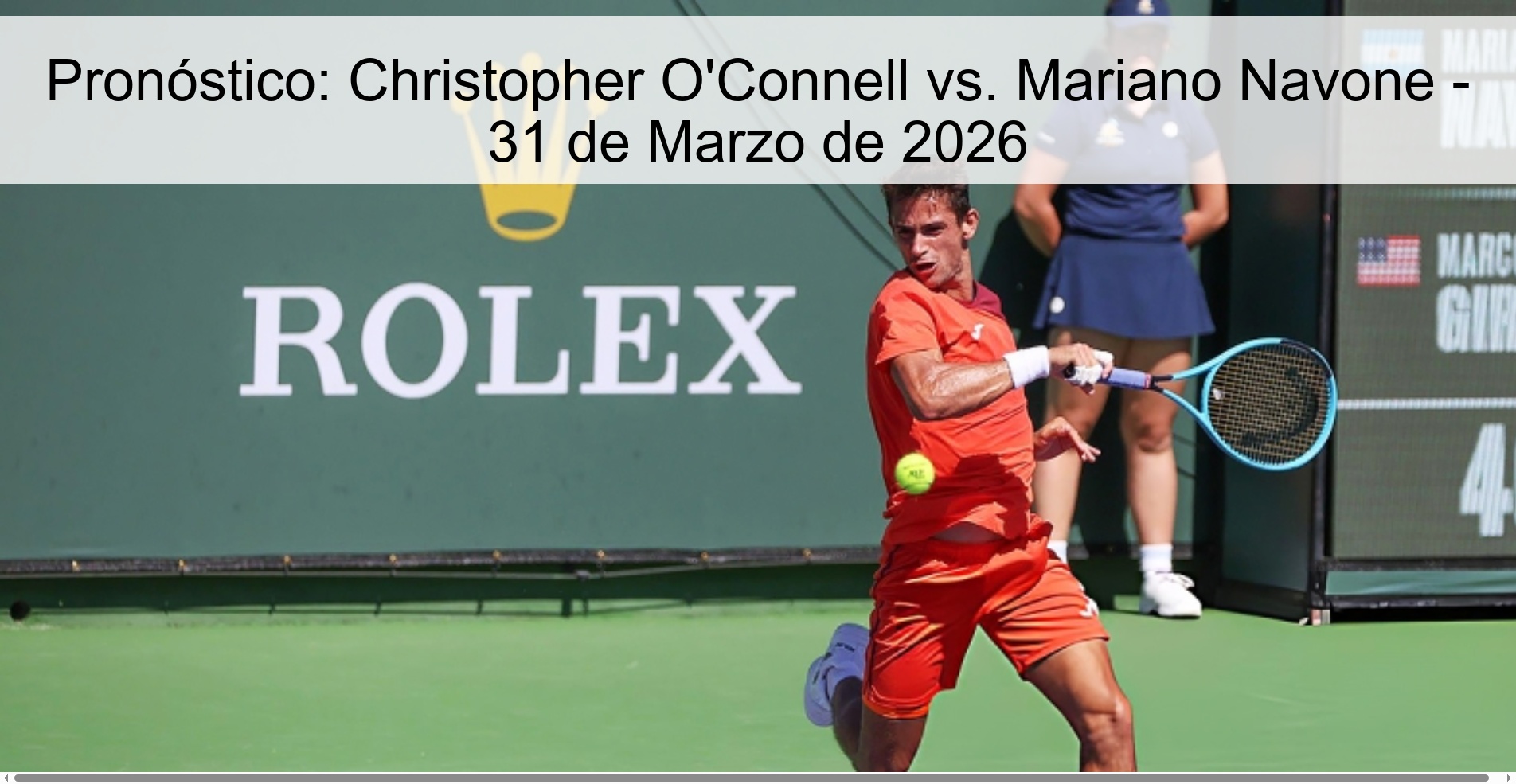 Pronóstico: Christopher O'Connell vs. Mariano Navone - 31 de Marzo de 2026