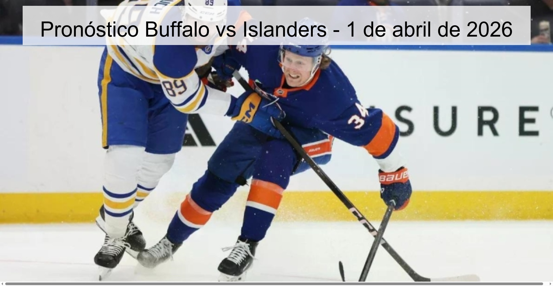 Pronóstico Buffalo vs Islanders - 1 de abril de 2026