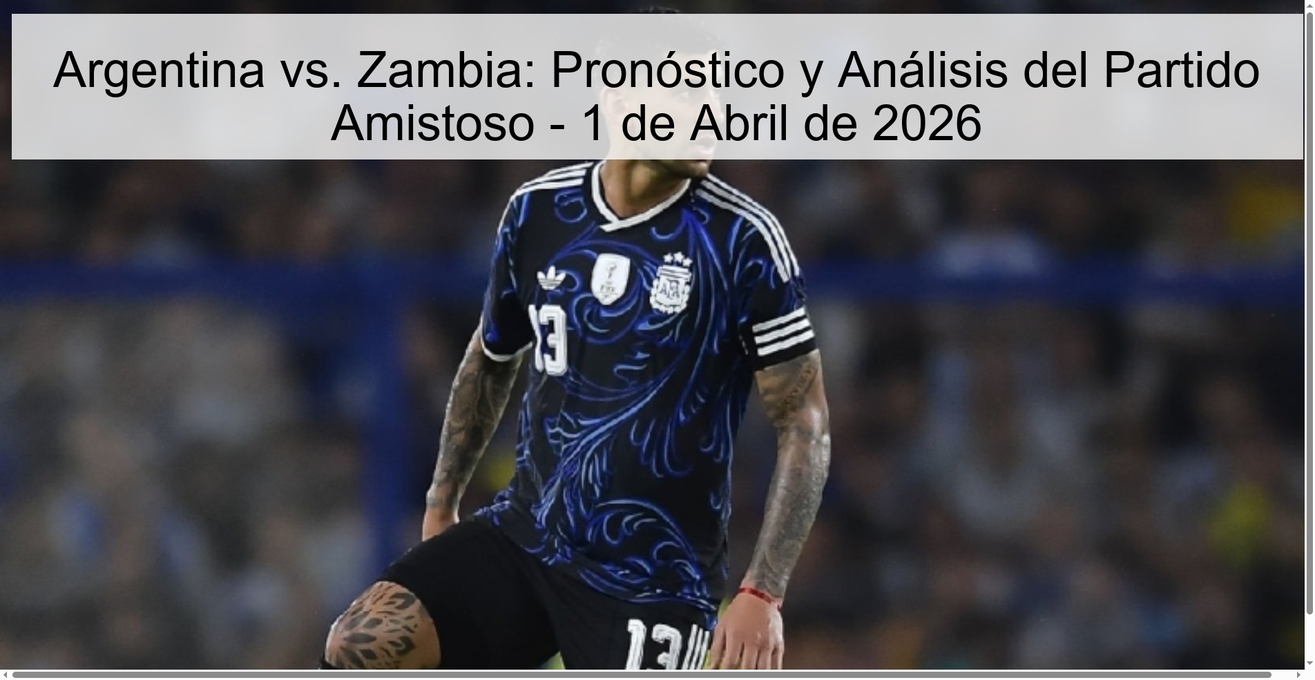 Argentina vs. Zambia: Pronóstico y Análisis del Partido Amistoso - 1 de Abril de 2026