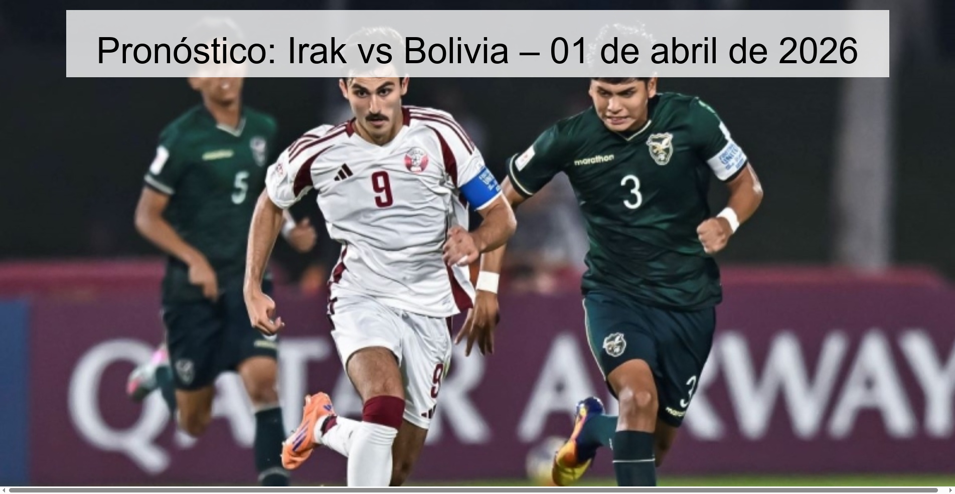 Pronóstico: Irak vs Bolivia – 01 de abril de 2026 Pronóstico: Irak vs Bolivia – 01 de abril de 2026