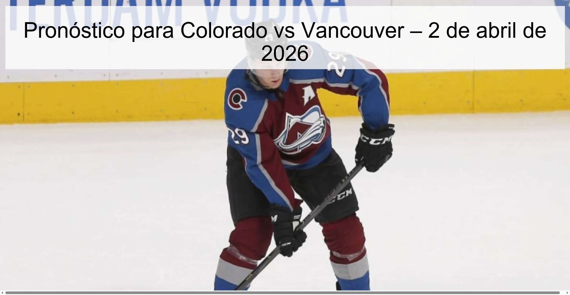Prediction for Colorado vs Vancouver – April 2, 2026