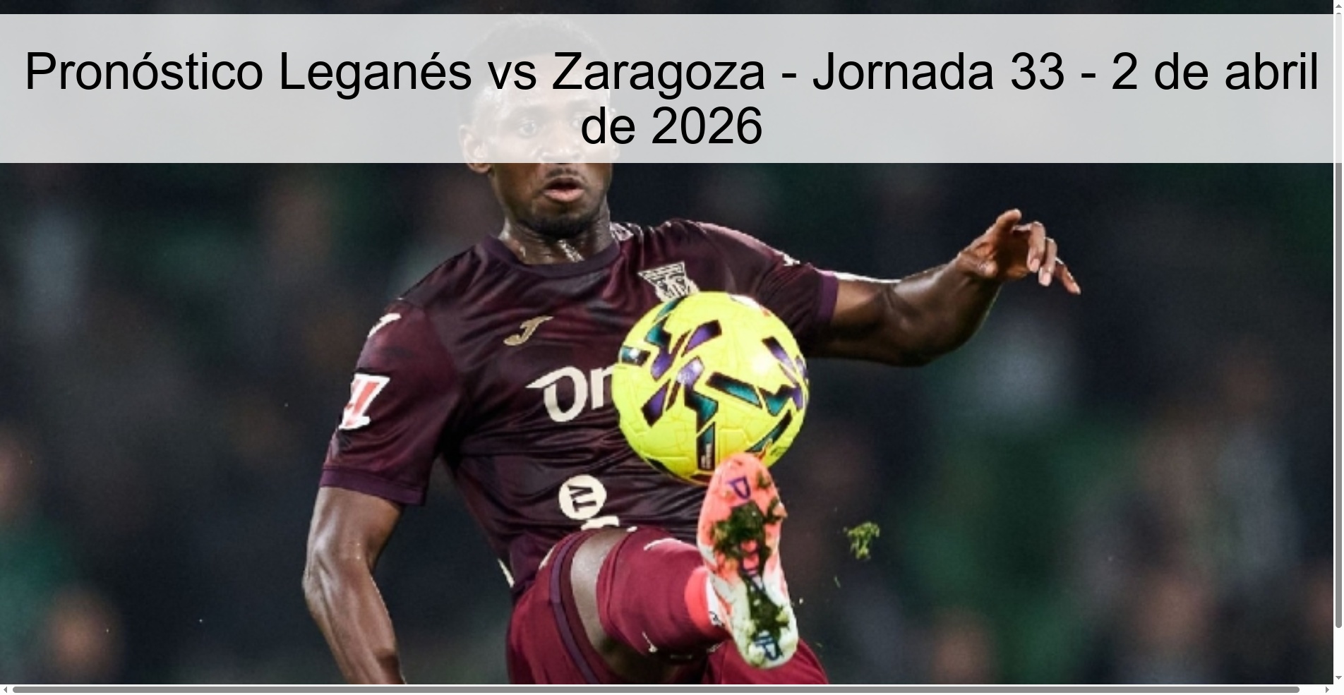 Leganés vs Zaragoza Prediction - Matchday 33 - April 2, 2026