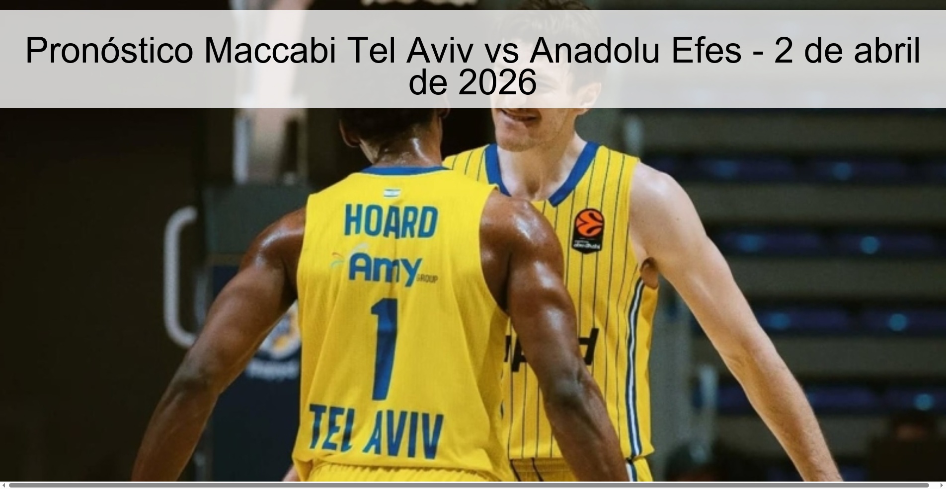 Maccabi Tel Aviv vs Anadolu Efes Prediction – April 2, 2026 Maccabi Tel Aviv vs Anadolu Efes Prediction – April 2, 2026