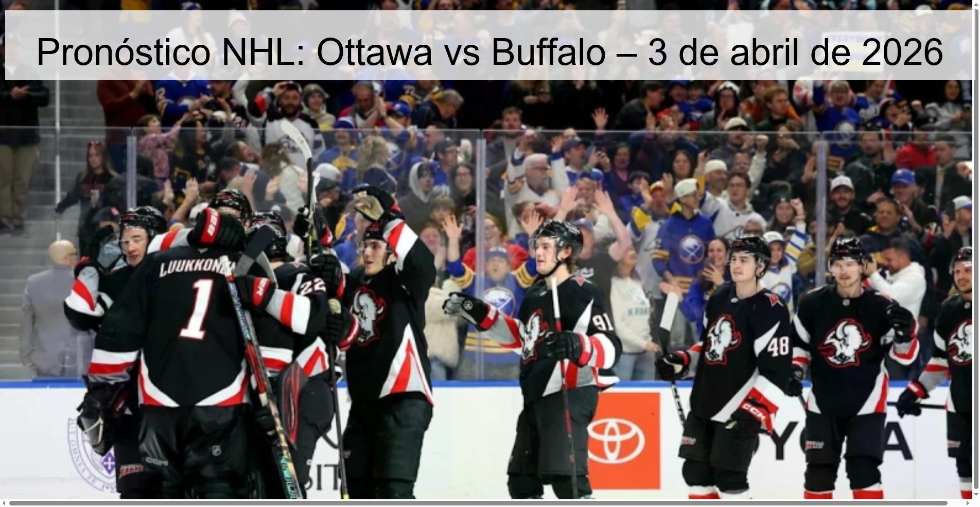 NHL Prediction: Ottawa vs Buffalo – April 3, 2026