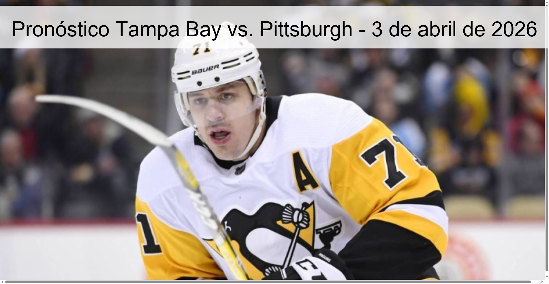 Tampa Bay vs. Prediction Pittsburgh - April 3, 2026