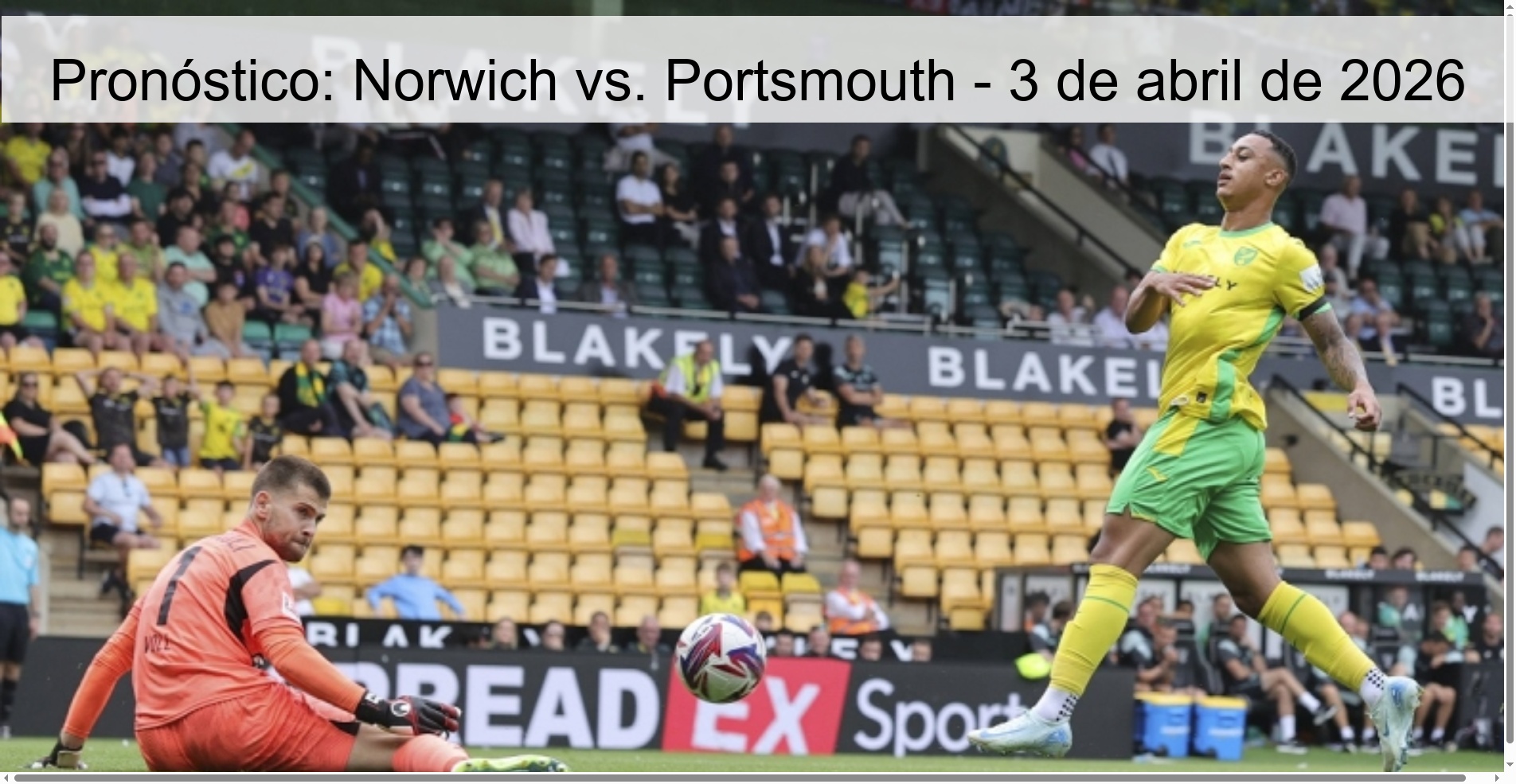 Prediction: Norwich vs. Portsmouth - April 3, 2026