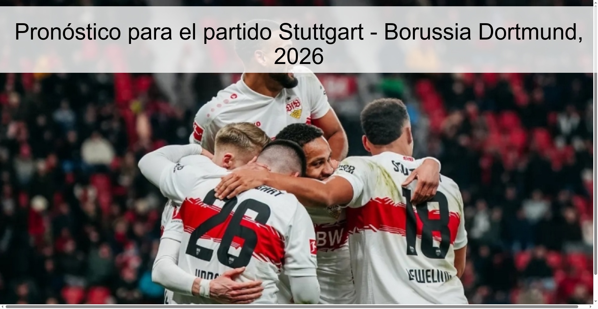Prediction for the match Stuttgart - Borussia Dortmund, 2026