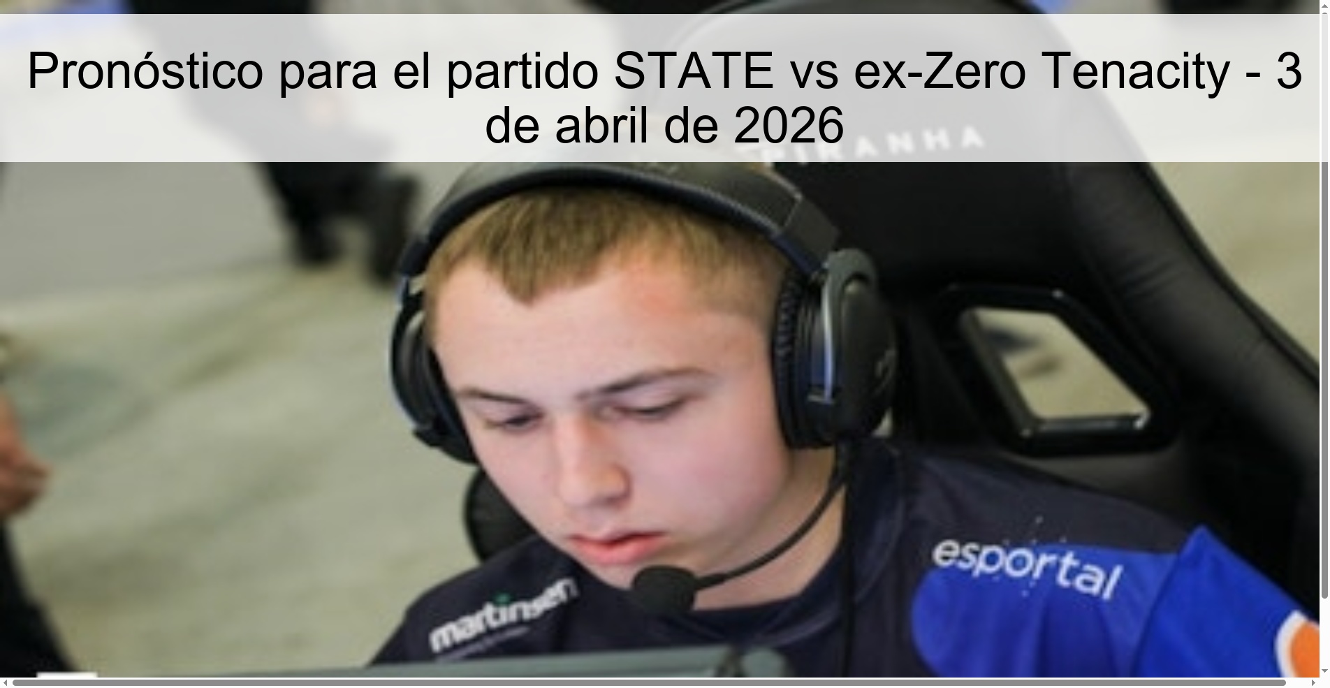 Prediction for the match STATE vs ex-Zero Tenacity - April 3, 2026