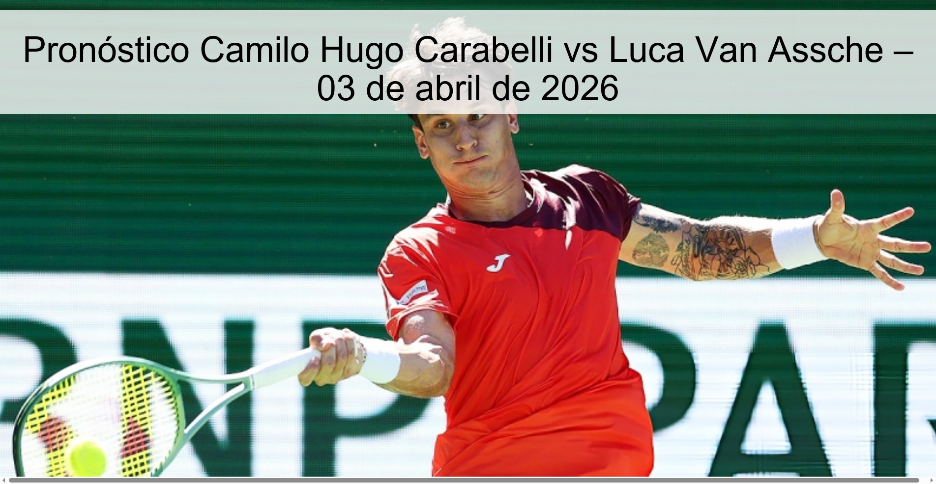 Camilo Hugo Carabelli vs Luca Van Assche Prediction – April 3, 2026
