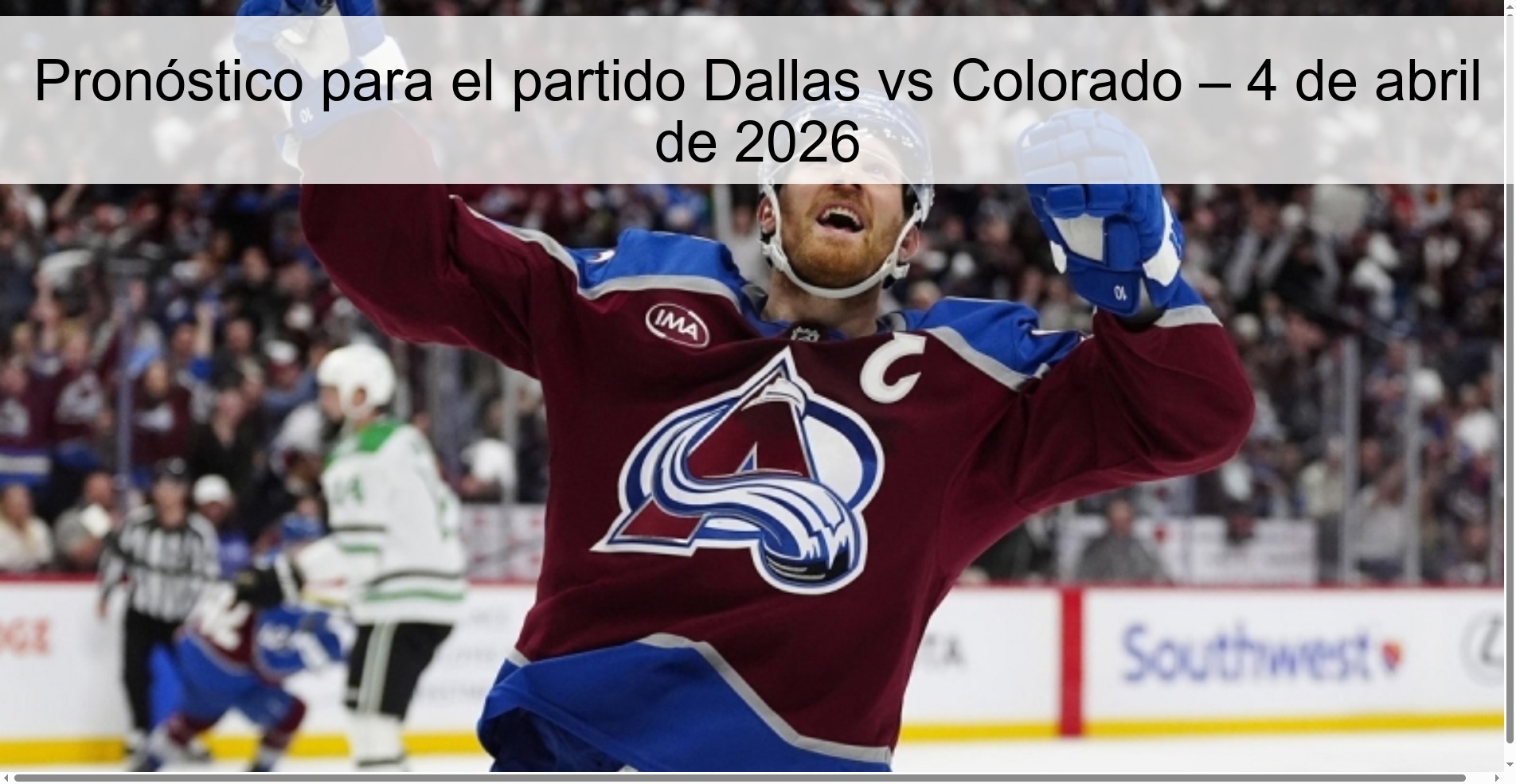 Prediction for the Dallas vs Colorado match – April 4, 2026 Prediction for the Dallas vs Colorado match – April 4, 2026