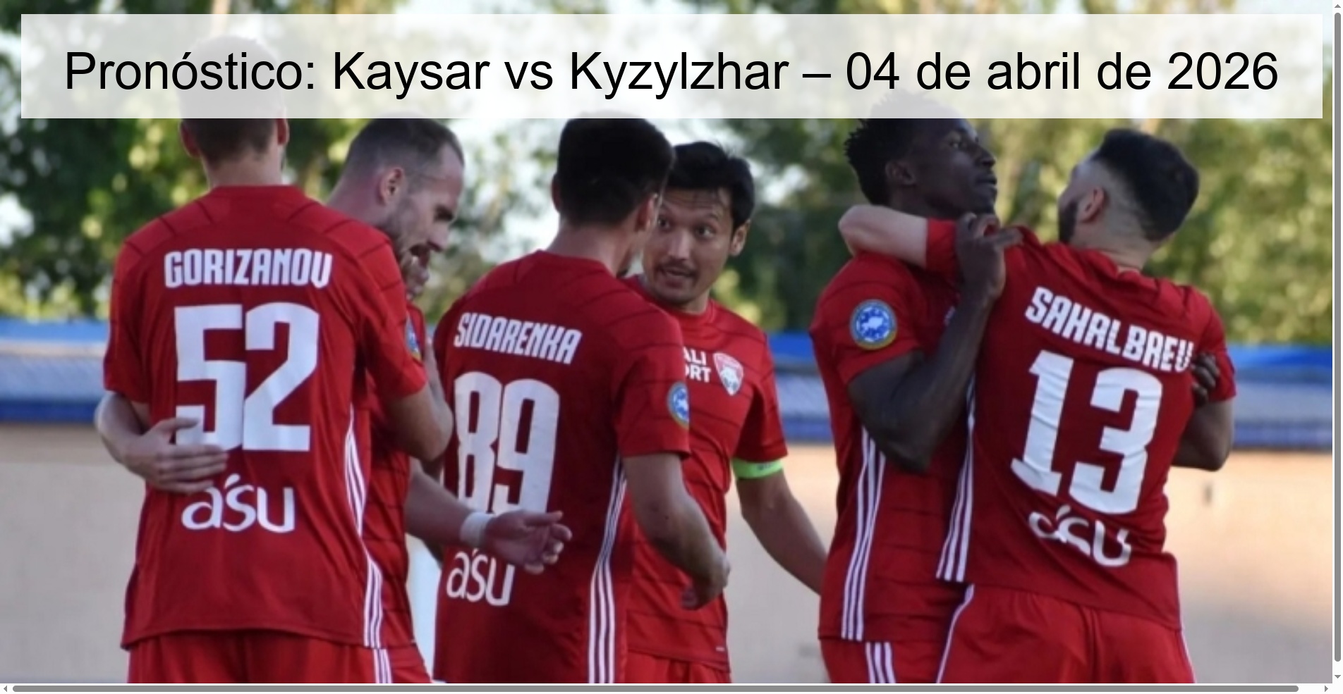 Prediction: Kaysar vs Kyzylzhar – April 4, 2026