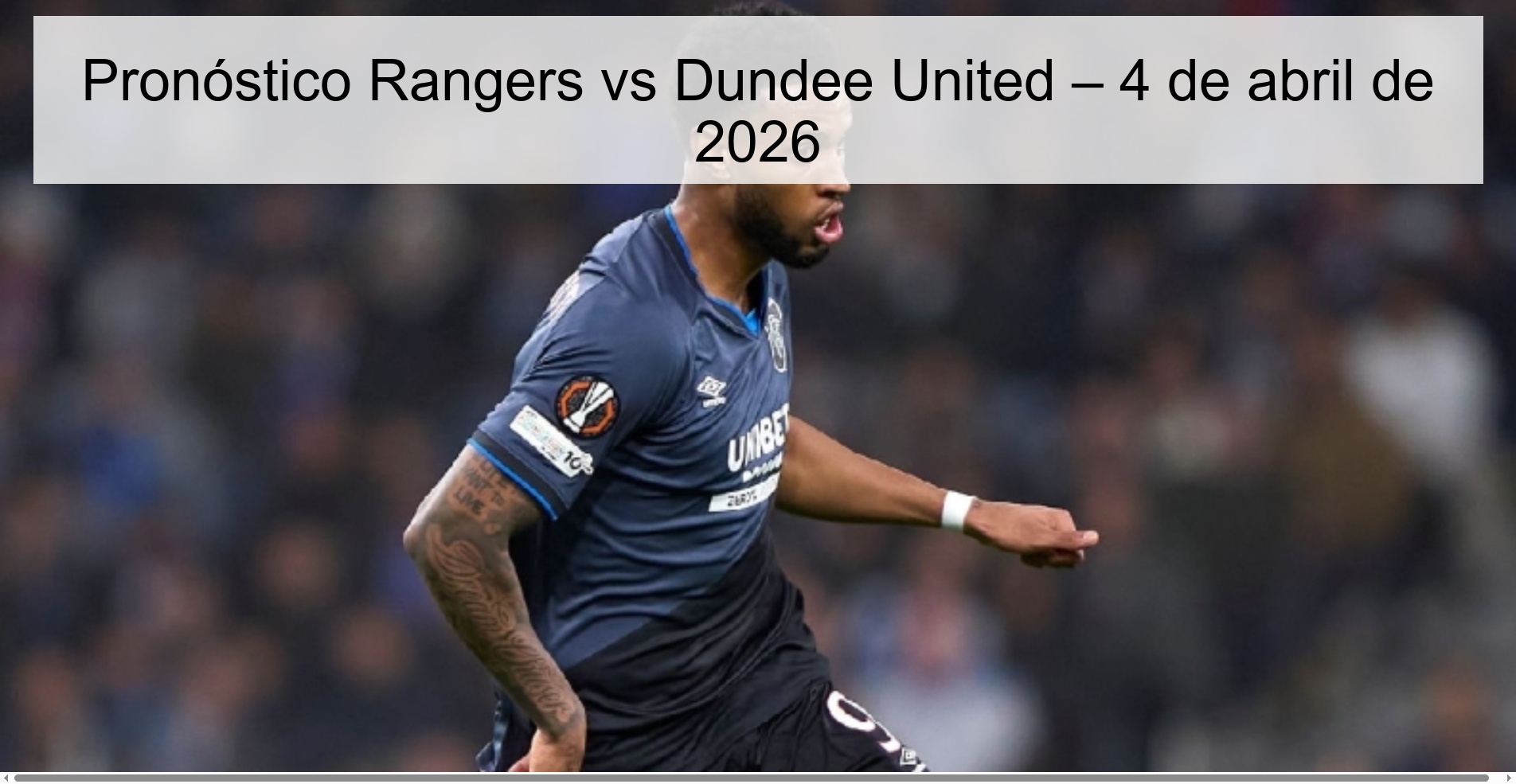 Rangers vs Dundee United Prediction – April 4, 2026
