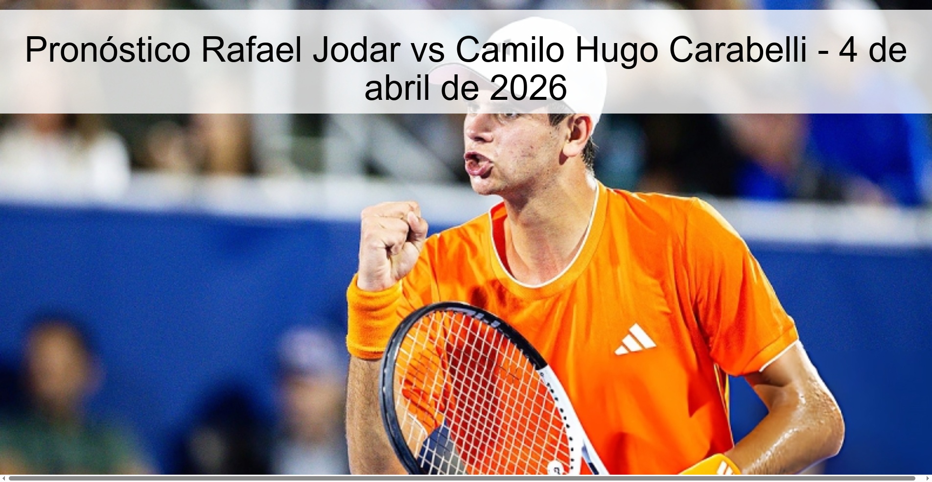 Rafael Jodar vs Camilo Hugo Carabelli Prediction – April 4, 2026