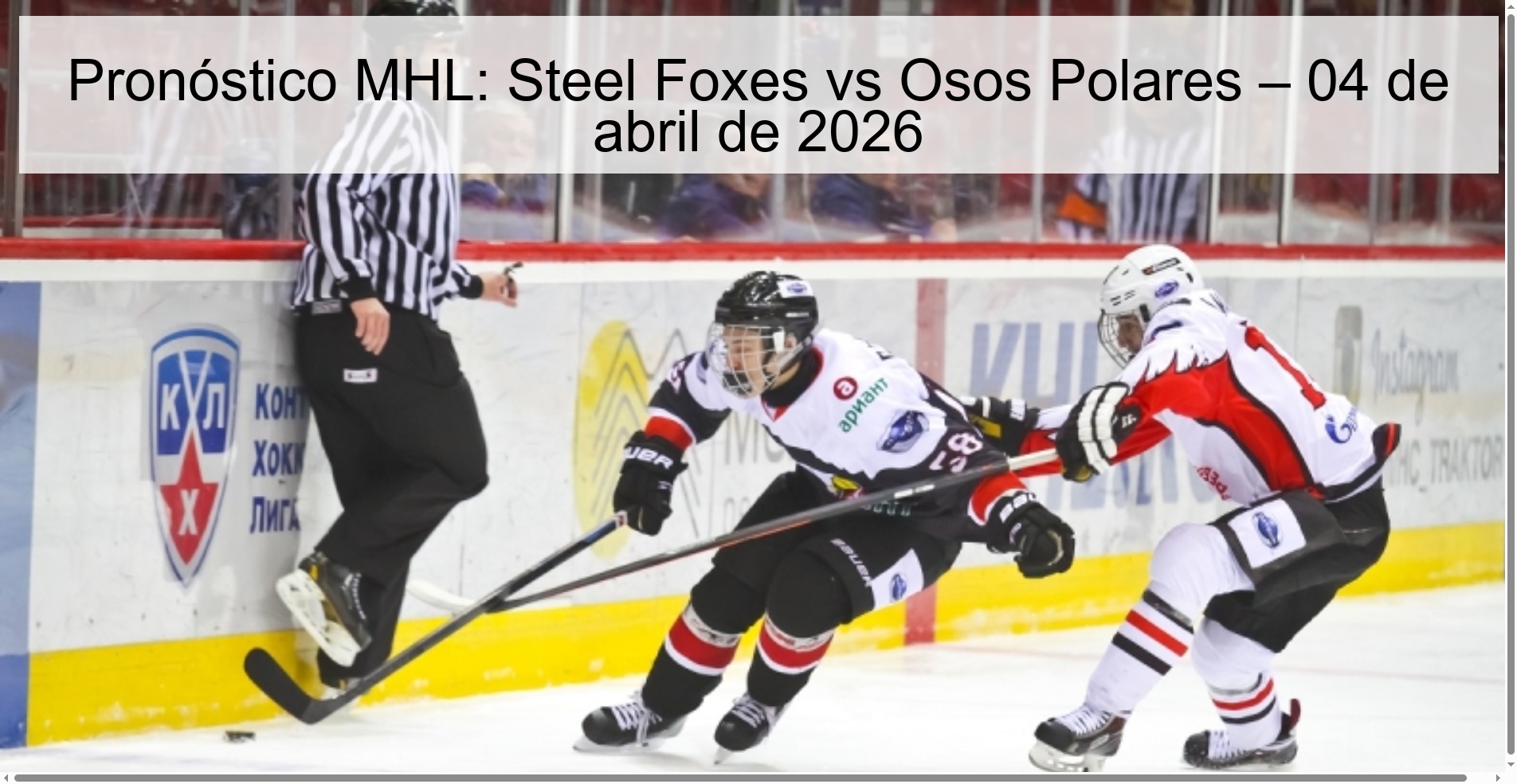 Pronóstico MHL: Steel Foxes vs Osos Polares – 04 de abril de 2026