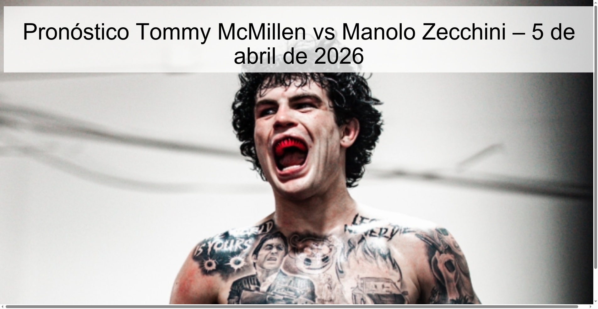 Tommy McMillen vs Manolo Zecchini Prediction – April 5, 2026
