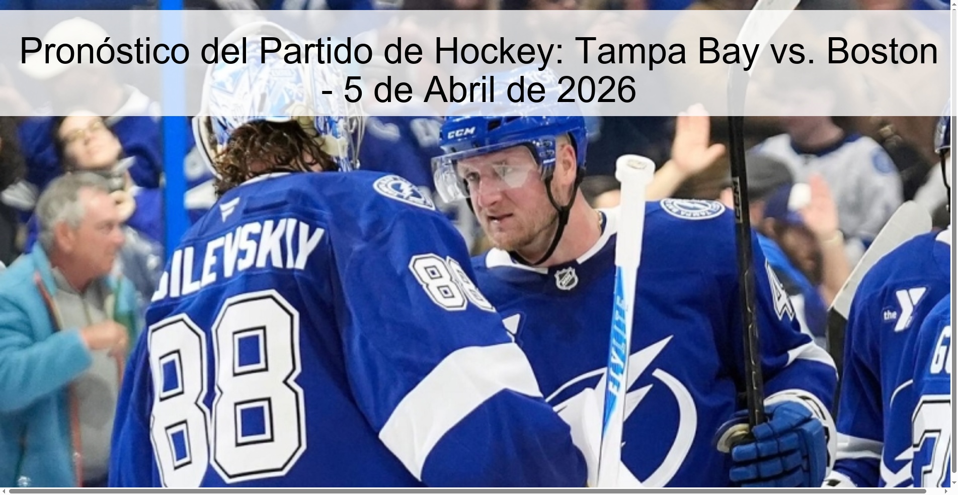 Hockey Game Prediction: Tampa Bay vs. Boston - April 5, 2026 Hockey Game Prediction: Tampa Bay vs. Boston - April 5, 2026