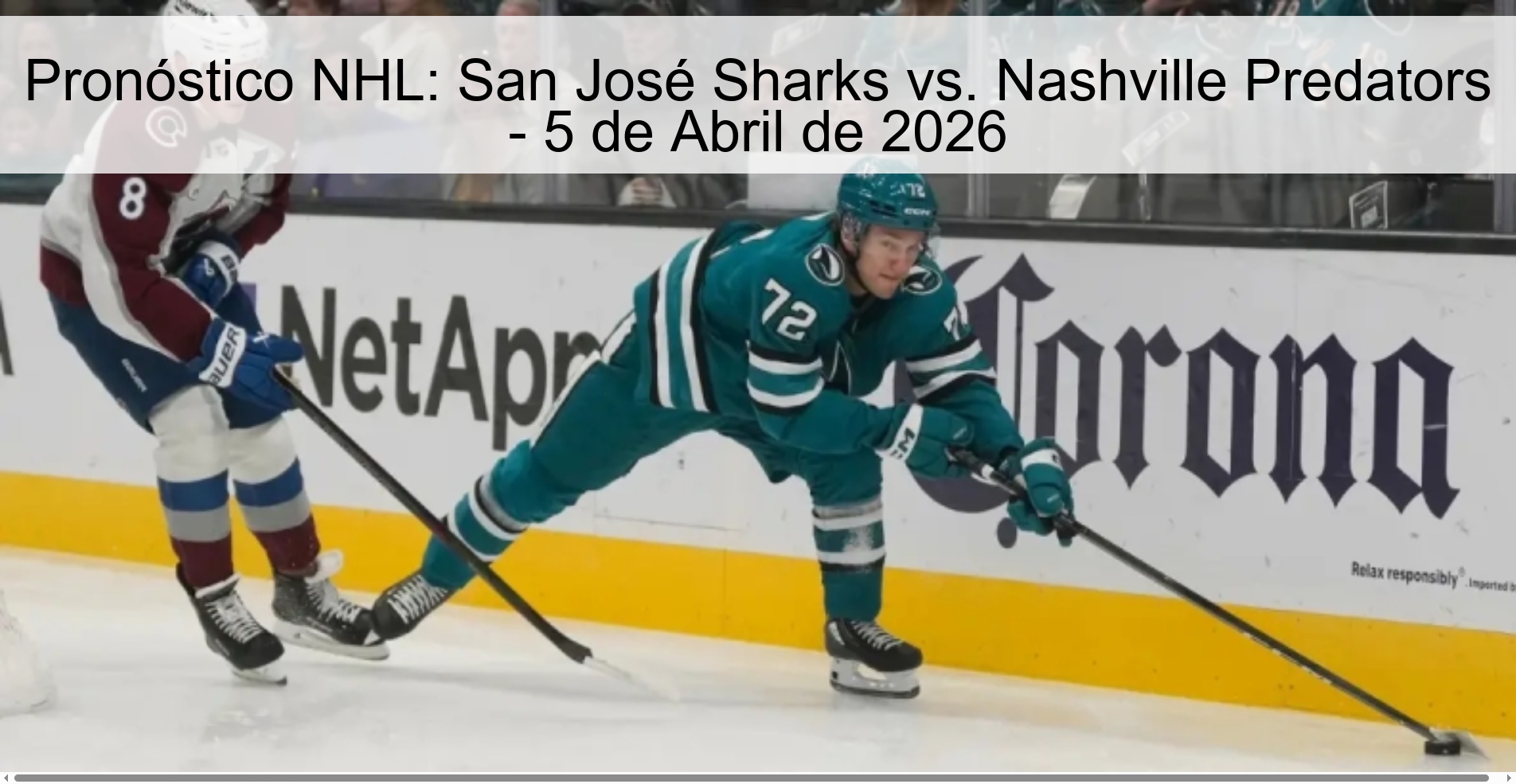 Pronóstico NHL: San José Sharks vs. Nashville Predators - 5 de Abril de 2026