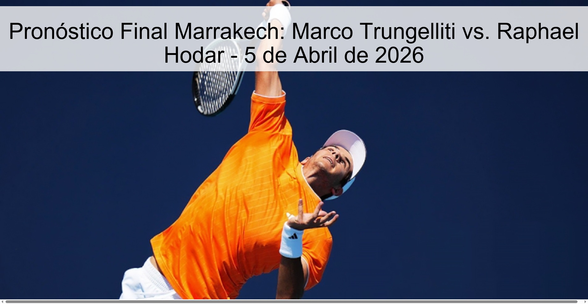 Marrakech Final Prediction: Marco Trungelliti vs. Raphael Hodar - April 5, 2026