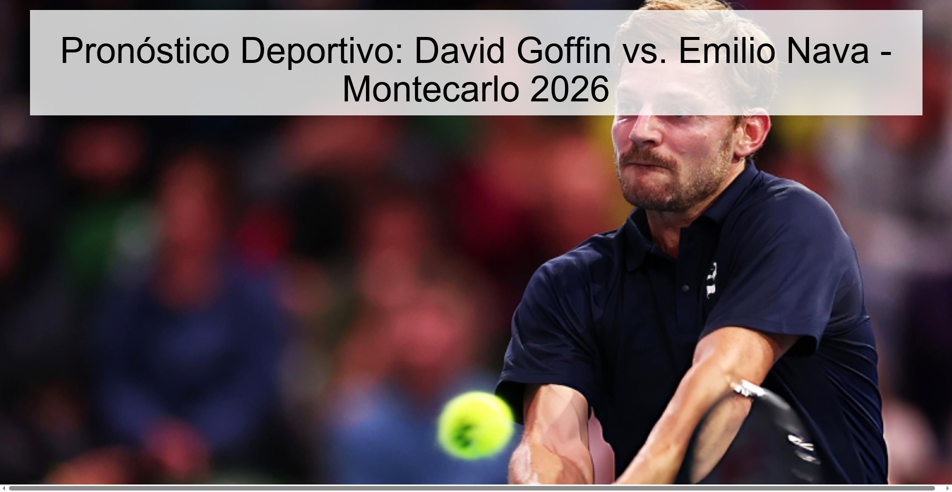 Sports Prediction: David Goffin vs. Emilio Nava - Monte Carlo 2026