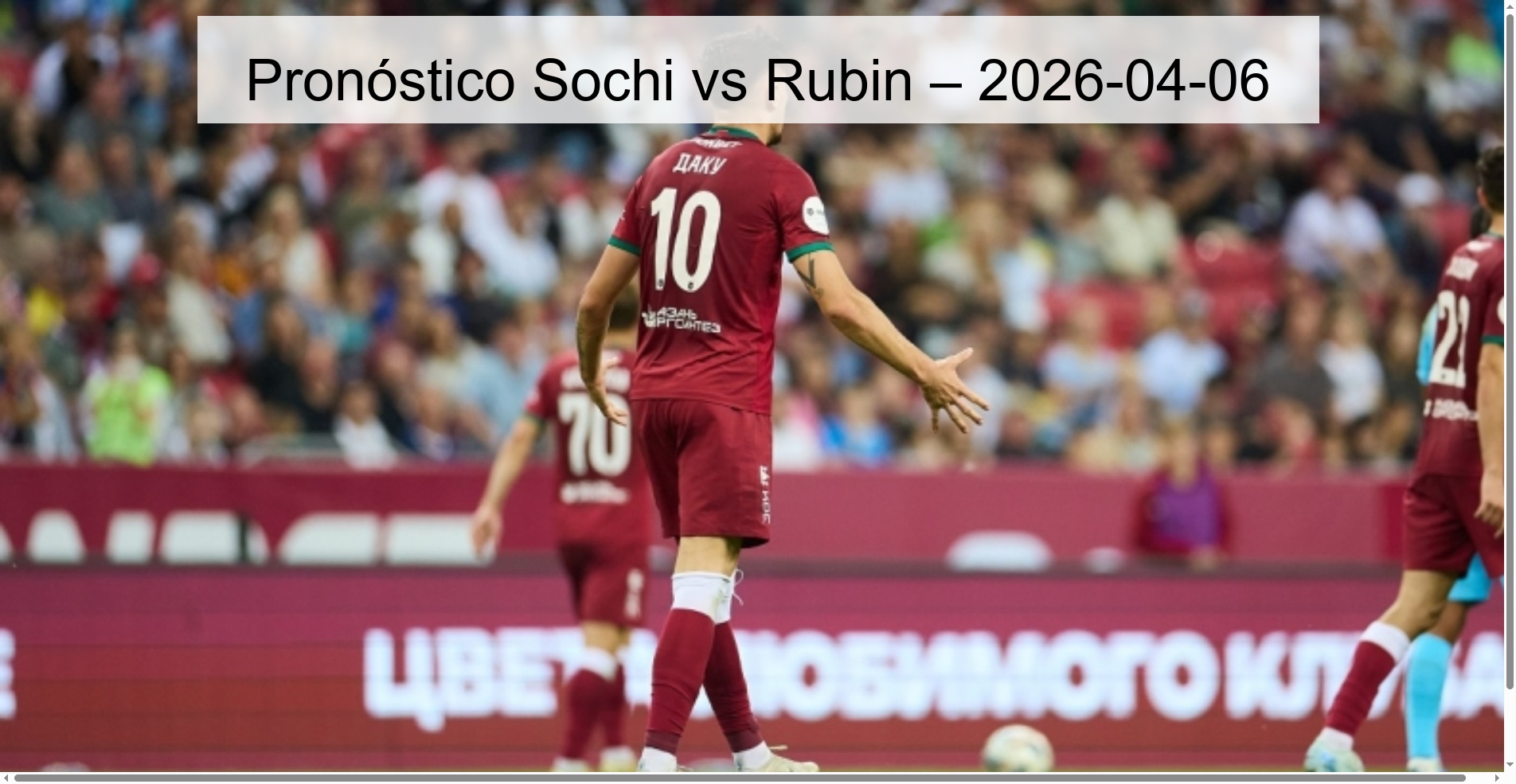 Sochi vs Rubin Prediction – 2026-04-06