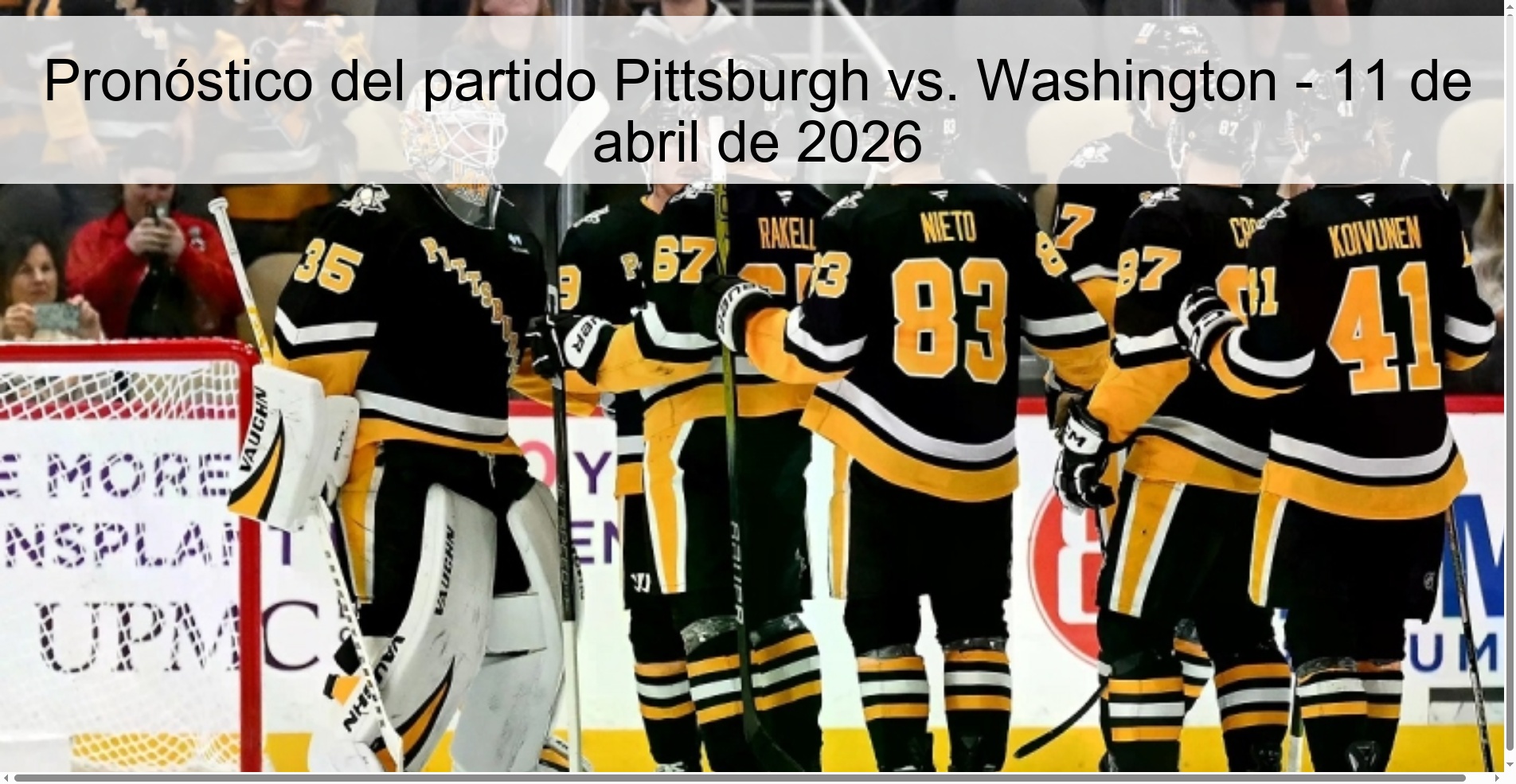 Pronóstico del partido Pittsburgh vs. Washington - 11 de abril de 2026