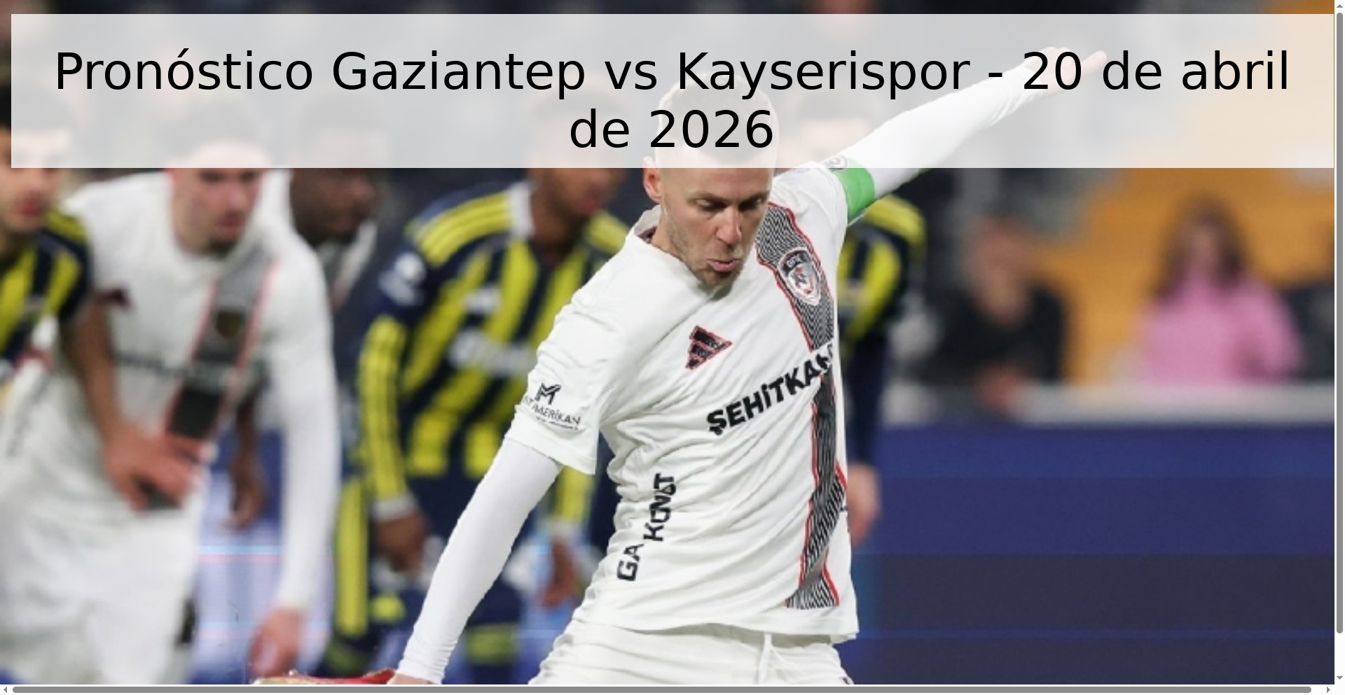 Pronóstico Gaziantep vs Kayserispor - 20 de abril de 2026