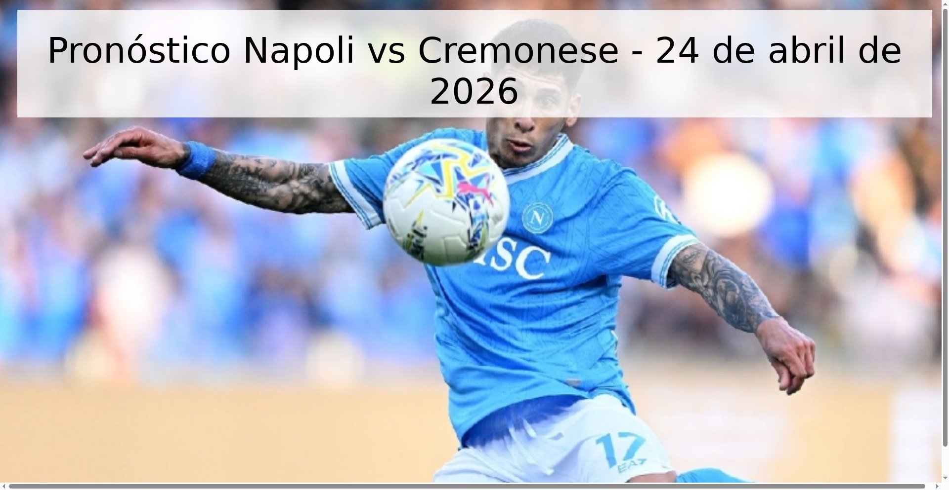 Pronóstico Napoli vs Cremonese - 24 de abril de 2026