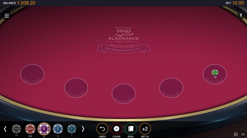Multihand Vegas Single Deck Blackjack — Juega 100% gratis en modo demo 2 Blackjack multimano Vegas de un solo mazo.jpg