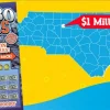 Dos ganadores ganaron $1 millón en un juego rasca y gana en Carolina del Norte.