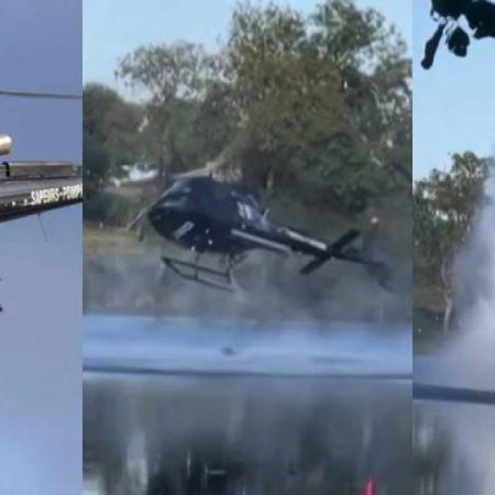 Un helicóptero de extinción de incendios se estrella contra un estanque al repostar agua