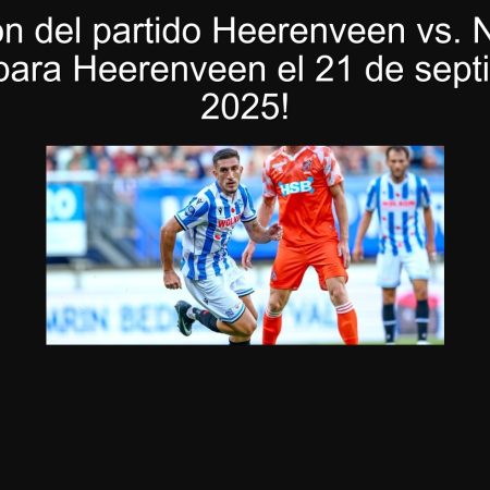 Predicción del partido Heerenveen vs. Nijmegen: ¡Victoria para Heerenveen el 21 de septiembre de 2025!