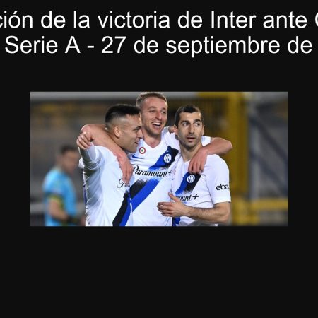 Predicción de la victoria de Inter ante Cagliari en la Serie A – 27 de septiembre de 2025