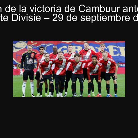 Predicción de la victoria de Cambuur ante Roda en la Eerste Divisie – 29 de septiembre de 2025