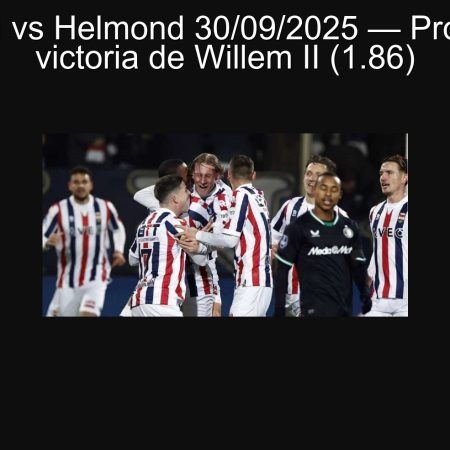 Willem II vs Helmond 30/09/2025 — Pronóstico: victoria de Willem II (1.86)