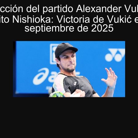 Predicción del partido Alexander Vukić vs Yoshihito Nishioka: Victoria de Vukić el 30 de septiembre de 2025