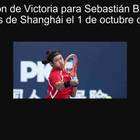 Predicción de Victoria para Sebastián Báez en el Masters de Shanghái el 1 de octubre de 2025