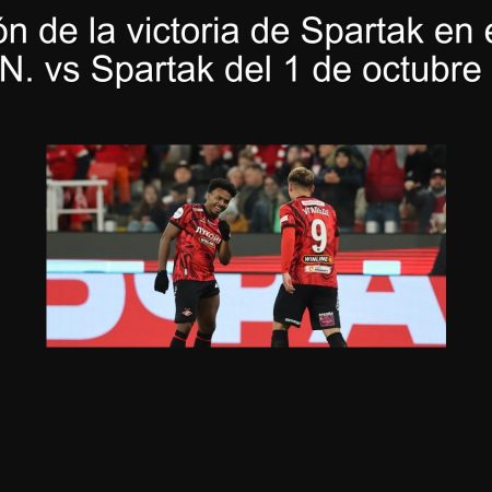 Predicción de la victoria de Spartak en el partido Paris N.N. vs Spartak del 1 de octubre de 2025