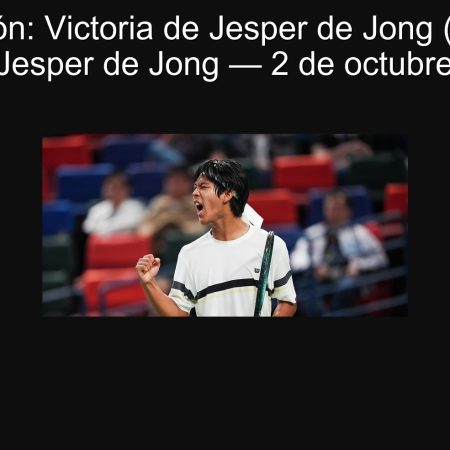Predicción: Victoria de Jesper de Jong (-3) en Yi Zhou vs Jesper de Jong — 2 de octubre de 2025