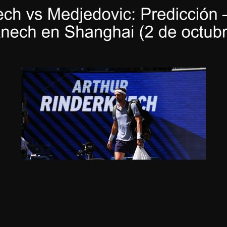Rinderknech vs Medjedovic: Predicción — Victoria de Rinderknech en Shanghai (2 de octubre de 2025)