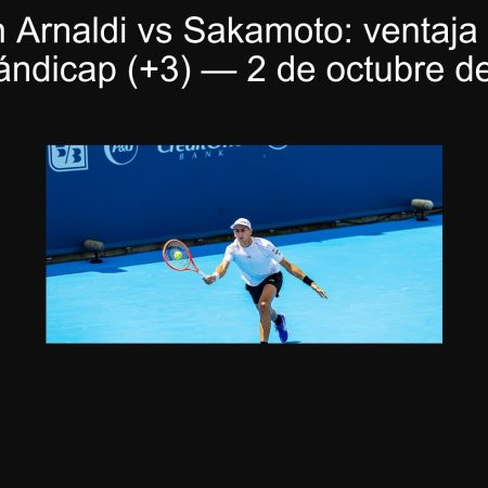 Predicción Arnaldi vs Sakamoto: ventaja Sakamoto con hándicap (+3) — 2 de octubre de 2025