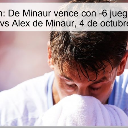 Predicción: De Minaur vence con -6 juegos — Ugo Carabelli vs Alex de Minaur, 4 de octubre de 2025