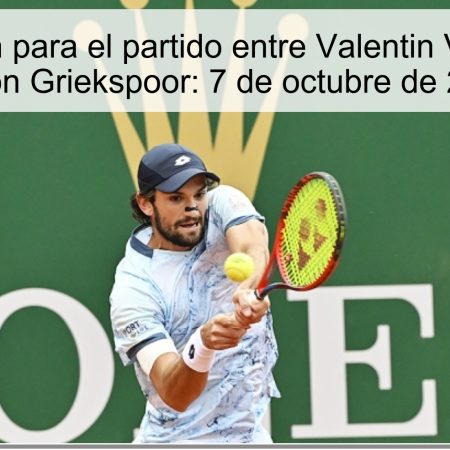 Predicción para el partido entre Valentin Vacherot y Tallon Griekspoor: 7 de octubre de 2025
