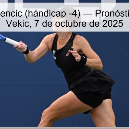 Victoria de Bencic (hándicap -4) — Pronóstico Bencic vs Vekic, 7 de octubre de 2025