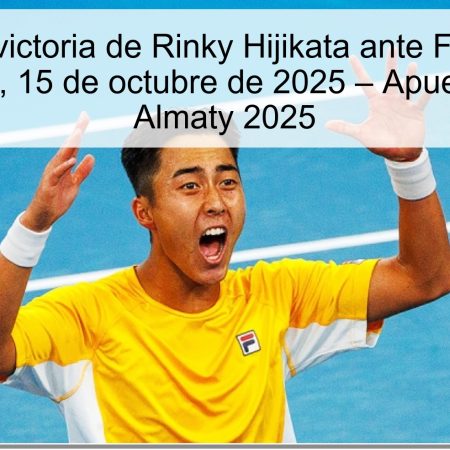 Predicción: victoria de Rinky Hijikata ante Flavio Cobolli en Almaty, 15 de octubre de 2025 – Apuestas tenis Almaty 2025