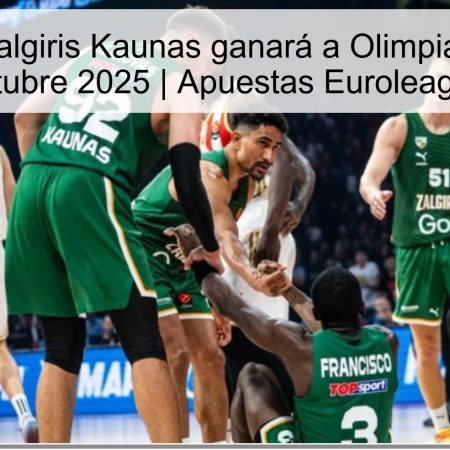 Predicción: Zalgiris Kaunas ganará a Olimpia Milano el 16 octubre 2025 | Apuestas Euroleague
