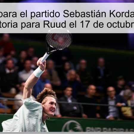 Predicción para el partido Sebastián Korda vs. Casper Ruud: Victoria para Ruud el 17 de octubre de 2025